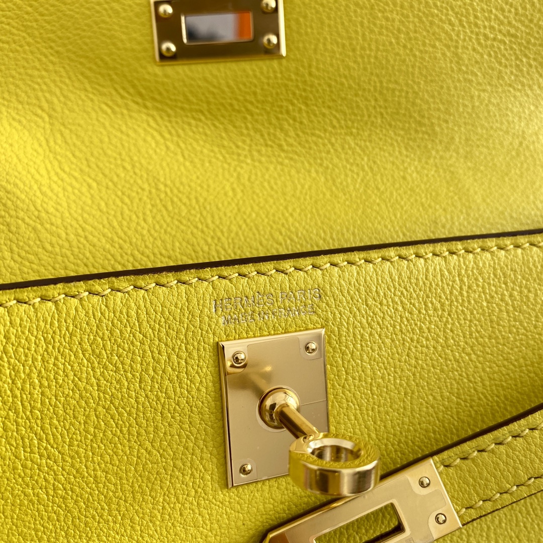 Hermes Kelly Danse Evercolor Bag In Yellow Color